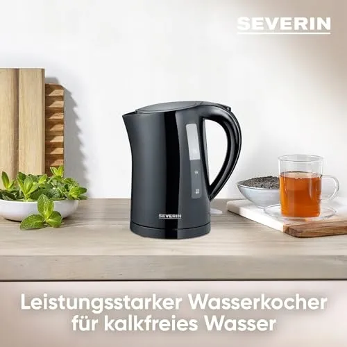 SEVERIN Waterkoker 1,5L Filter Kunststof 2200W Zwart — foto 3