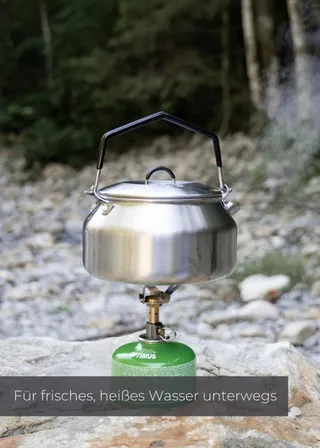 LAMBDA COFFEE Geysir Waterketel 1L Roestvrij Staal Camping — miniatuur 6