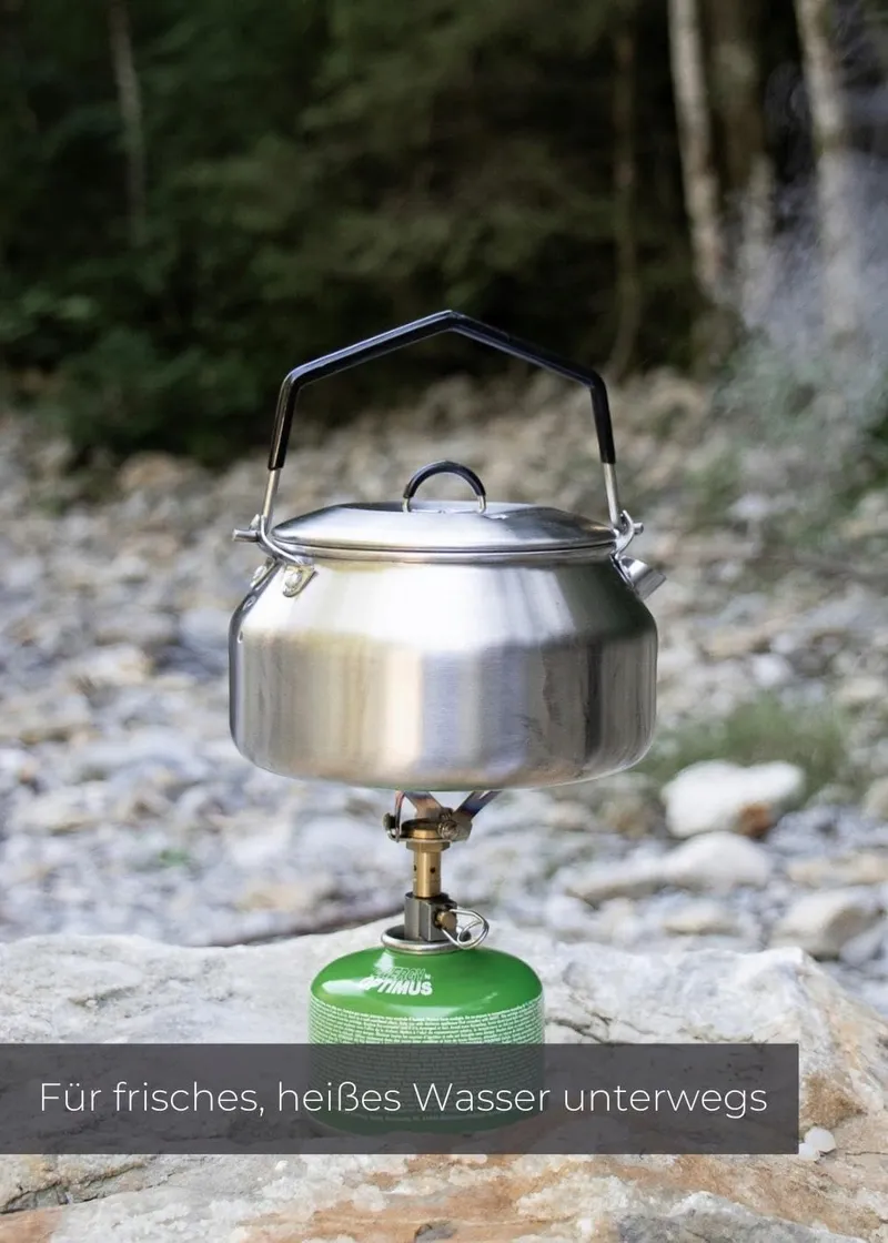 LAMBDA COFFEE Geysir Waterketel 1L Roestvrij Staal Camping — foto 6