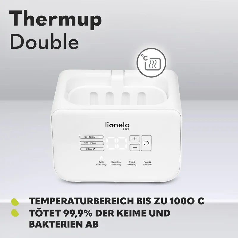 LIONELO Thermup Flessenwarmer 2 Flessen Sterilisatie Defrost — foto 6