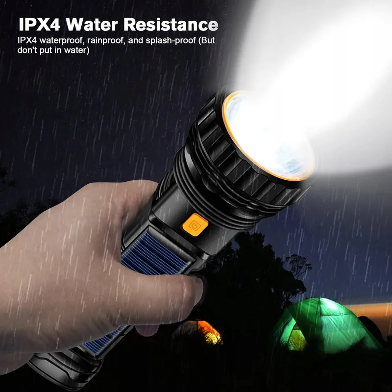 SOLAR LED Zaklamp USB Oplaadbaar Waterdicht 3 Standen Buiten — foto 6
