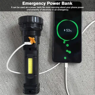 SOLAR LED Zaklamp USB Oplaadbaar Waterdicht 3 Standen Buiten — miniatuur 3