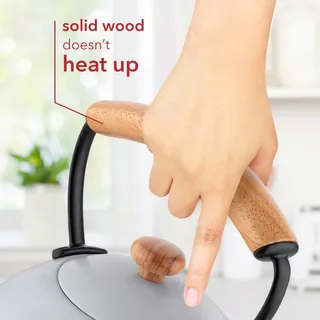 FLORINA Waterketel 2,3L Grijs Houten Handvat Inductie Gas Elektrisch — miniatuur 5