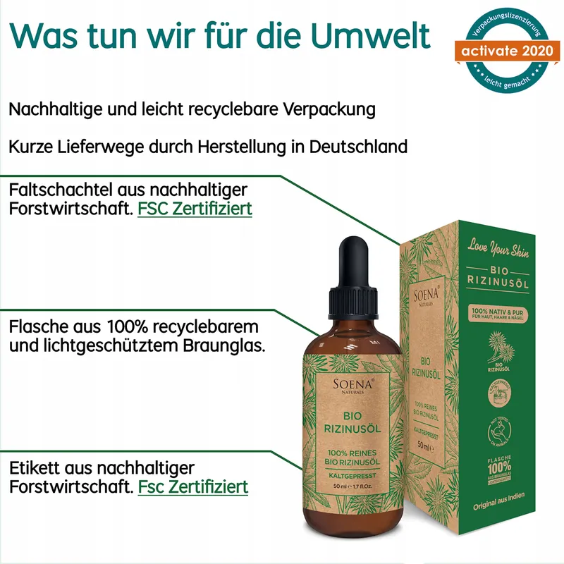 Bio Ricinusolie 100% Puur Koudgeperst Haar Wimpers Wenkbrauwen Huid — foto 7