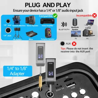 SOCODOX UHF Draadloze Microfoon Karaoke 50m Bereik Hoge Kwaliteit — miniatuur 2