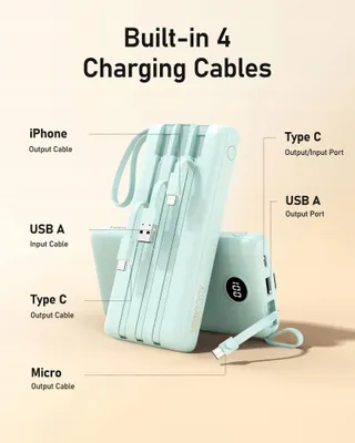 VEEKTOMX Powerbank 20000mAh USB-C LED iPhone Samsung Huawei — miniatuur 3