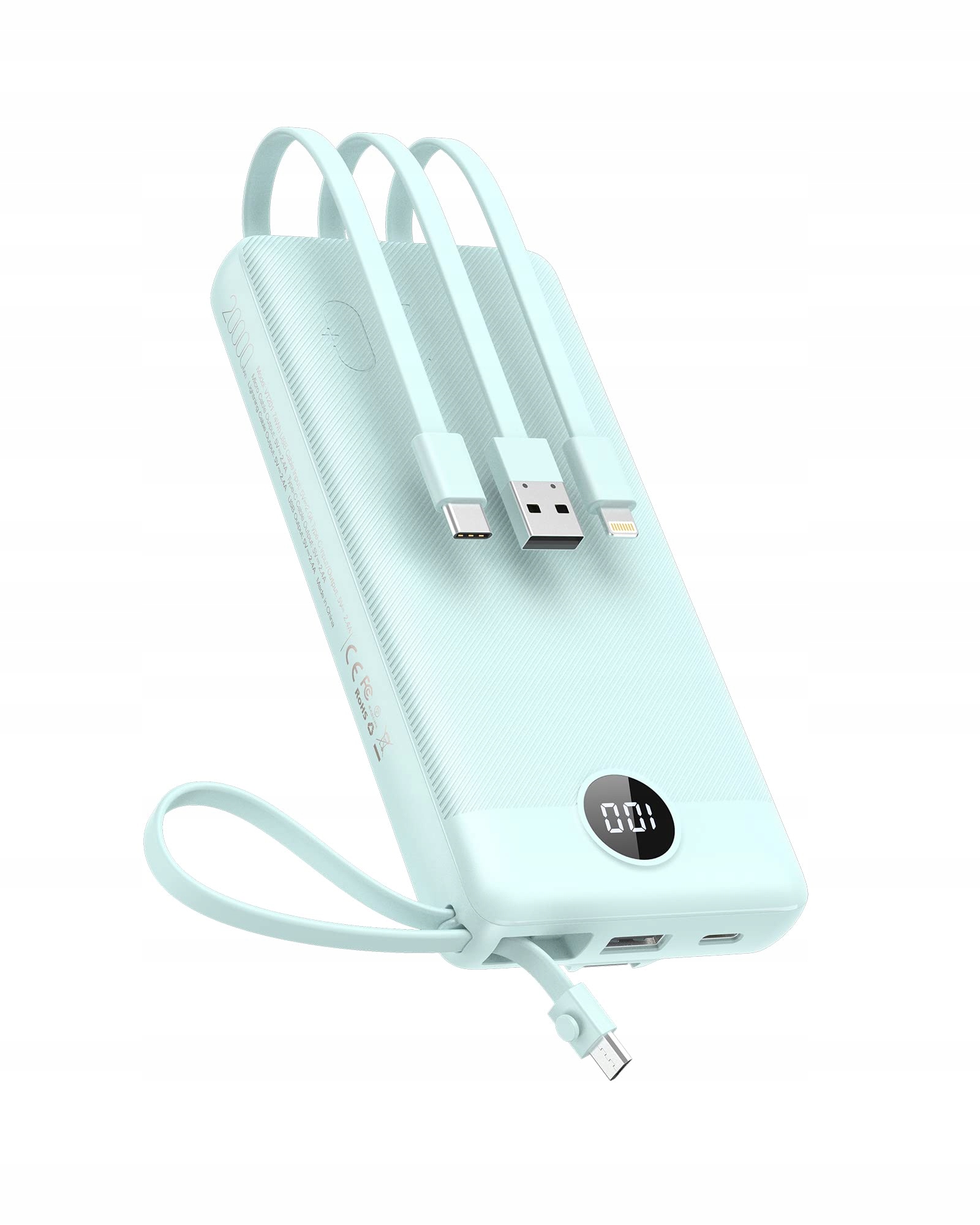 VEEKTOMX Powerbank 20000mAh USB-C LED iPhone Samsung Huawei