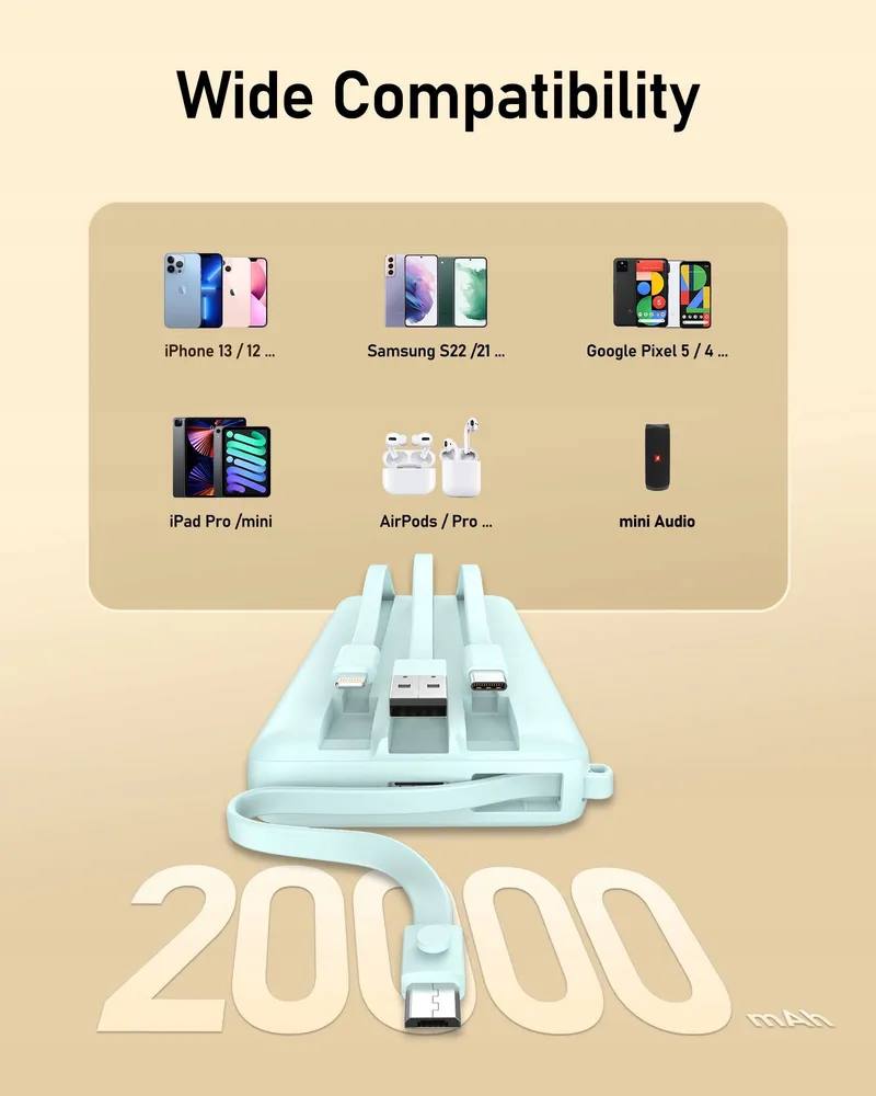 VEEKTOMX Powerbank 20000mAh USB-C LED iPhone Samsung Huawei — foto 7