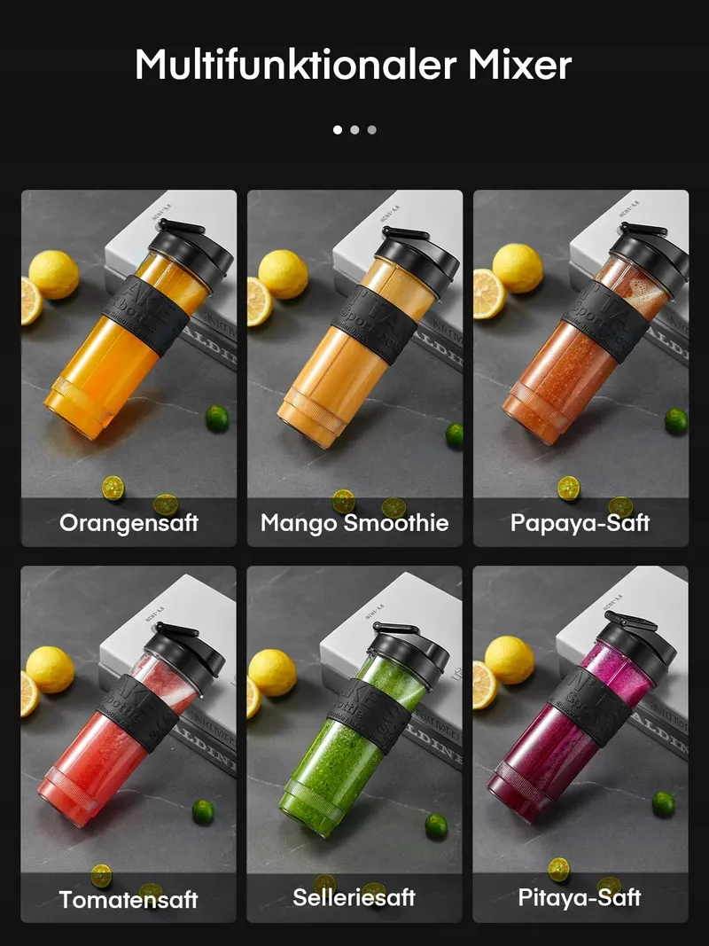 HOUSNAT Smoothie Maker 500W Met Molen 2 Tritan Flessen 570ml — foto 8