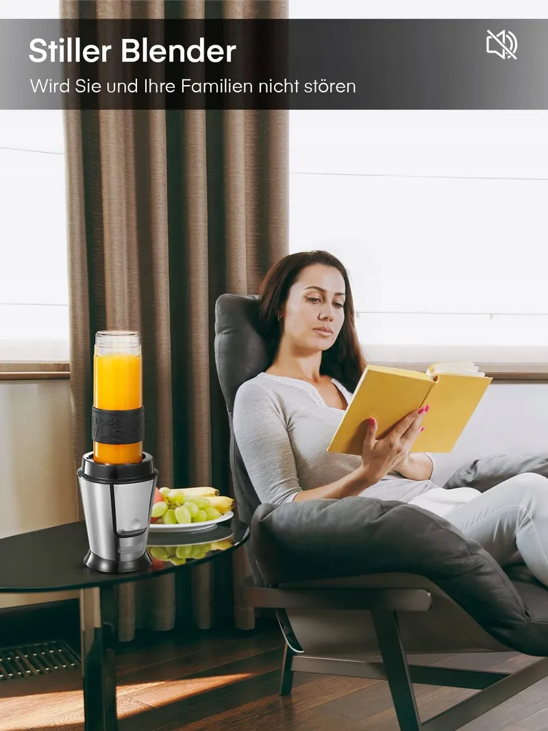 HOUSNAT Smoothie Maker 500W Met Molen 2 Tritan Flessen 570ml — foto 5