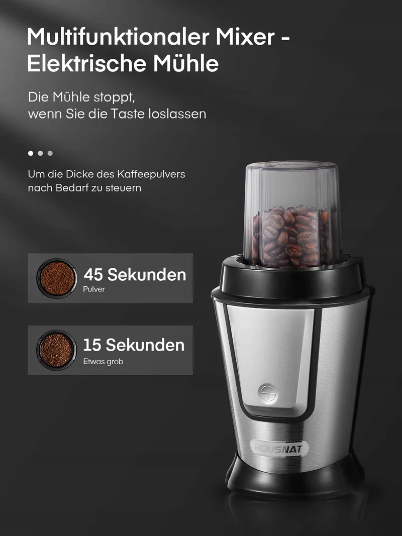 HOUSNAT Smoothie Maker 500W Met Molen 2 Tritan Flessen 570ml — foto 3