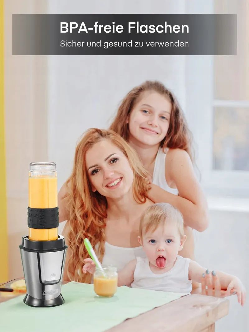HOUSNAT Smoothie Maker 500W Met Molen 2 Tritan Flessen 570ml — foto 7