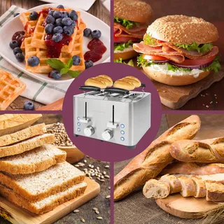 PROFICOOK Broodrooster 4 Sneden RVS 1500W Brede Sleuf — miniatuur 9