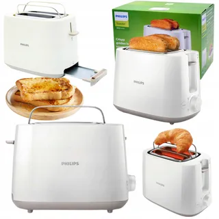 PHILIPS Broodrooster 2 Sneetjes 8 Standen Opzetrek Ontdooifunctie Wit — miniatuur 13