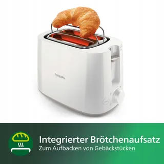 PHILIPS Broodrooster 2 Sneetjes 8 Standen Opzetrek Ontdooifunctie Wit — miniatuur 6