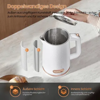 OLEGA Elektrische Waterkoker 1,8L 1500W RVS — miniatuur 4