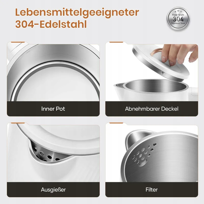 OLEGA Elektrische Waterkoker 1,8L 1500W RVS — foto 6