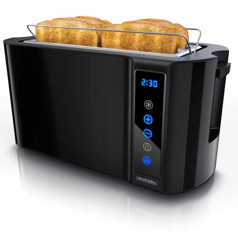 ARENDO RVS Broodrooster 4 Sneden Touchscreen Zwart — foto 1