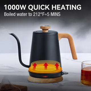 DMOFWHI Waterkoker 1L met Thermometer Roestvrij Staal 1000W — miniatuur 6