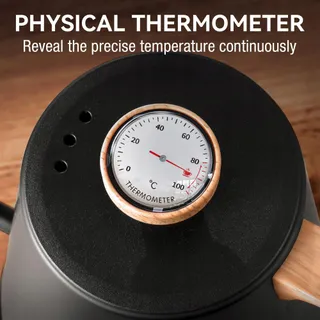 DMOFWHI Waterkoker 1L met Thermometer Roestvrij Staal 1000W — miniatuur 3
