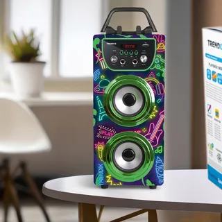 TRENDIX Neon World Karaoke Kinderen 2 Microfoons Roze Bluetooth USB — miniatuur 5