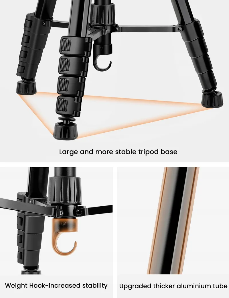 JOILCAN Statief Aluminium 190cm voor Canon Nikon en Smartphone — foto 8