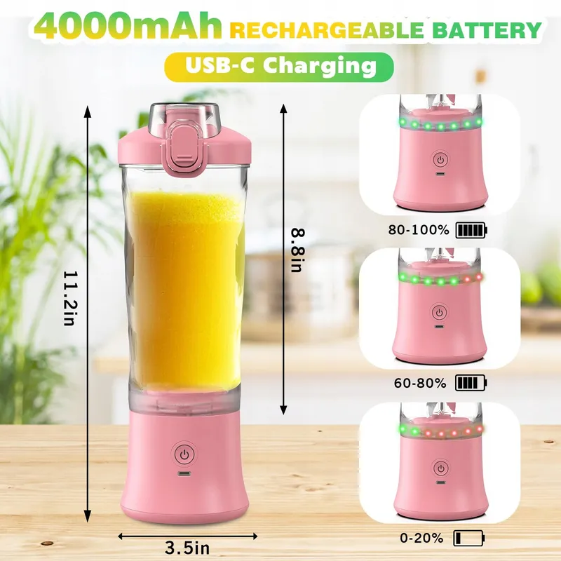 NexaEase Smoothieblender 600ml USB Keuken Reizen Kantoor — foto 6