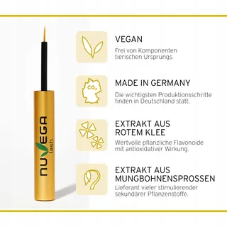 NUVEGA LASH Veganistisch Wimperserum Wimpergroei 3ml Made In Germany — miniatuur 5