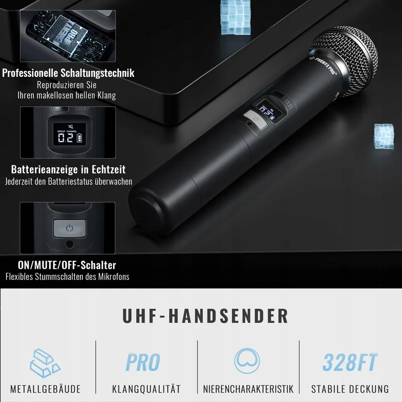 PHENYX PRO PTU-7000-4H Draadloos Microfoonsysteem 4 Kanalen — foto 3