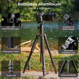 ROLLEI C5i Aluminium Fotostatief met Kogelkop en Tas — miniatuur 3
