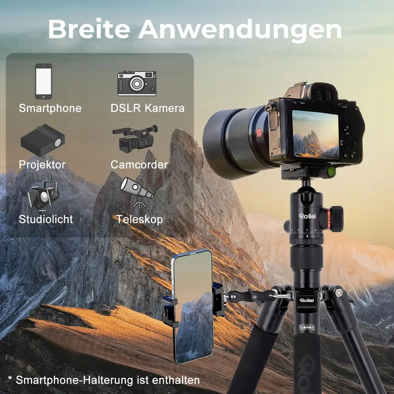 ROLLEI C5i Aluminium Fotostatief met Kogelkop en Tas — foto 6