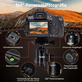 ROLLEI C5i Aluminium Fotostatief met Kogelkop en Tas — miniatuur 2