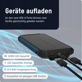 ANSMANN Solar Powerbank 10000mAh Outdoor USB-C USB-A Zaklamp — miniatuur 3