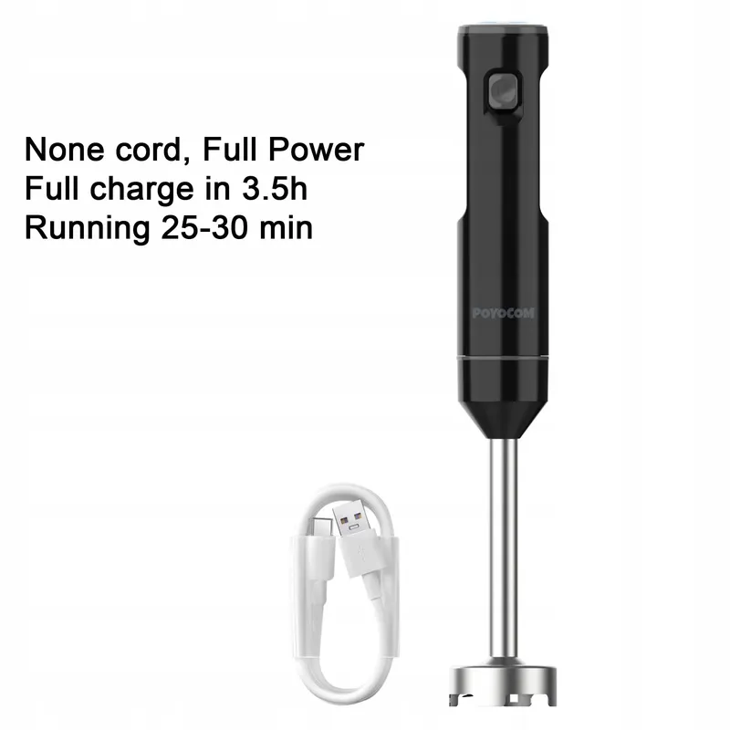 POYOCOM Draadloze Staafmixer USB-C Kabel Smoothie Soep — foto 2