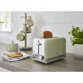 SWAN Retro Broodrooster Vintage 2-Slots Groen 815W — miniatuur 3