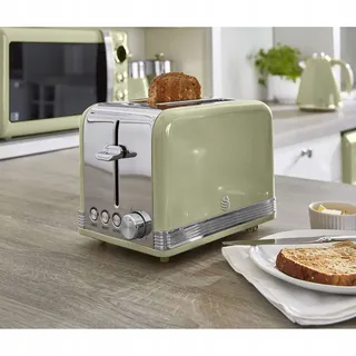 SWAN Retro Broodrooster Vintage 2-Slots Groen 815W — miniatuur 2