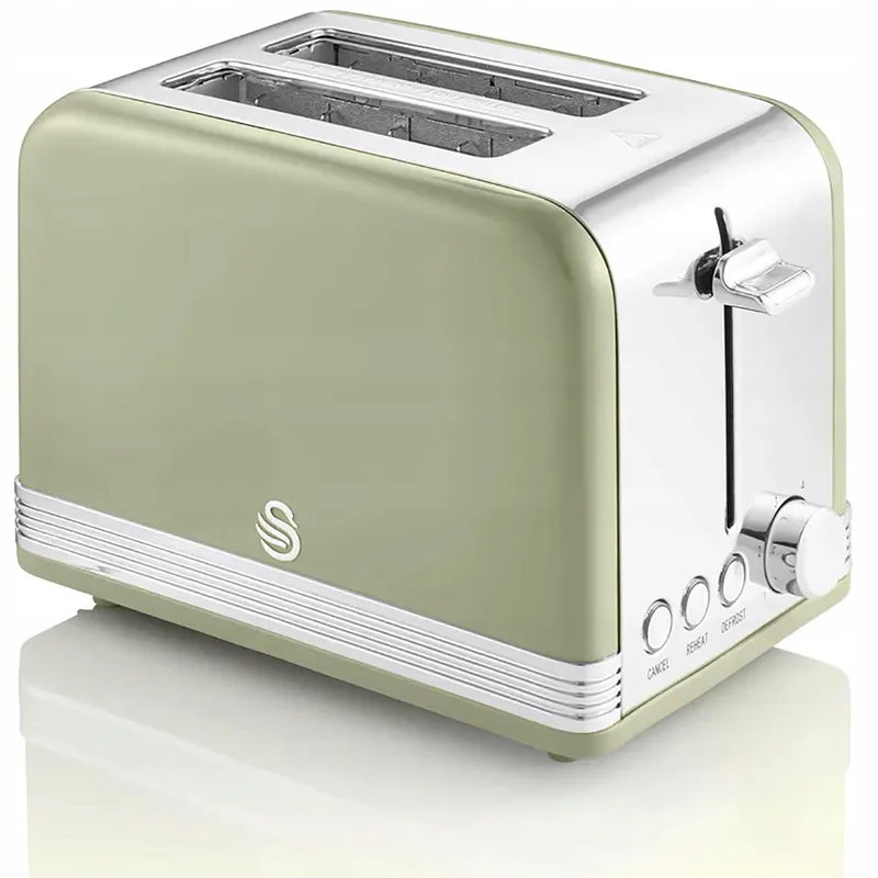 SWAN Retro Broodrooster Vintage 2-Slots Groen 815W — foto 1