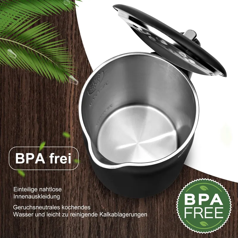 BEAR Waterkoker 1,7L 1800W Roestvrij Staal LCD Temperatuur — foto 4