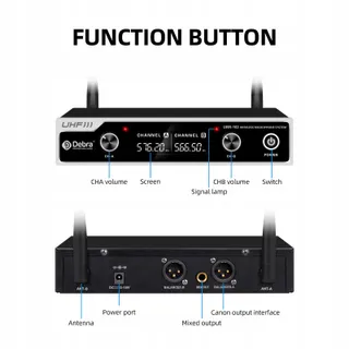 DEBRA Draadloze UHF Microfoonset Kerk Karaoke Bruiloft — miniatuur 8