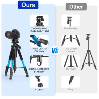 JOILCAN Camerastatief 187cm Aluminium Telefoonhouder Tas — miniatuur 5