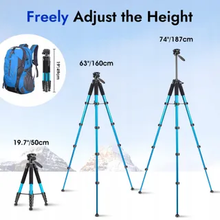 JOILCAN Camerastatief 187cm Aluminium Telefoonhouder Tas — miniatuur 2