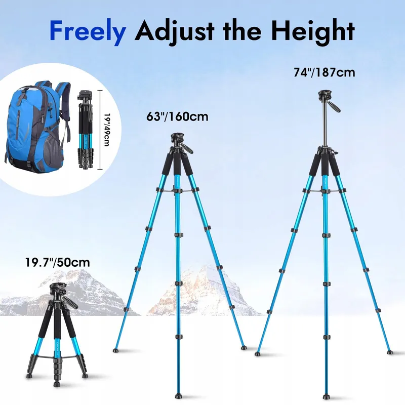 JOILCAN Camerastatief 187cm Aluminium Telefoonhouder Tas — foto 2