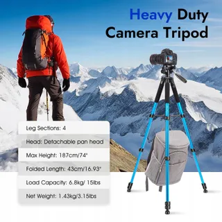 JOILCAN Camerastatief 187cm Aluminium Telefoonhouder Tas — miniatuur 6