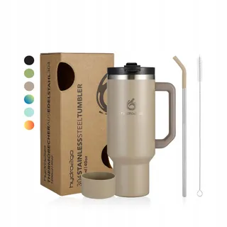 HYDRO2GO Thermosbeker met Rietje 1200ml BPA-vrij Warm Koud — miniatuur 1