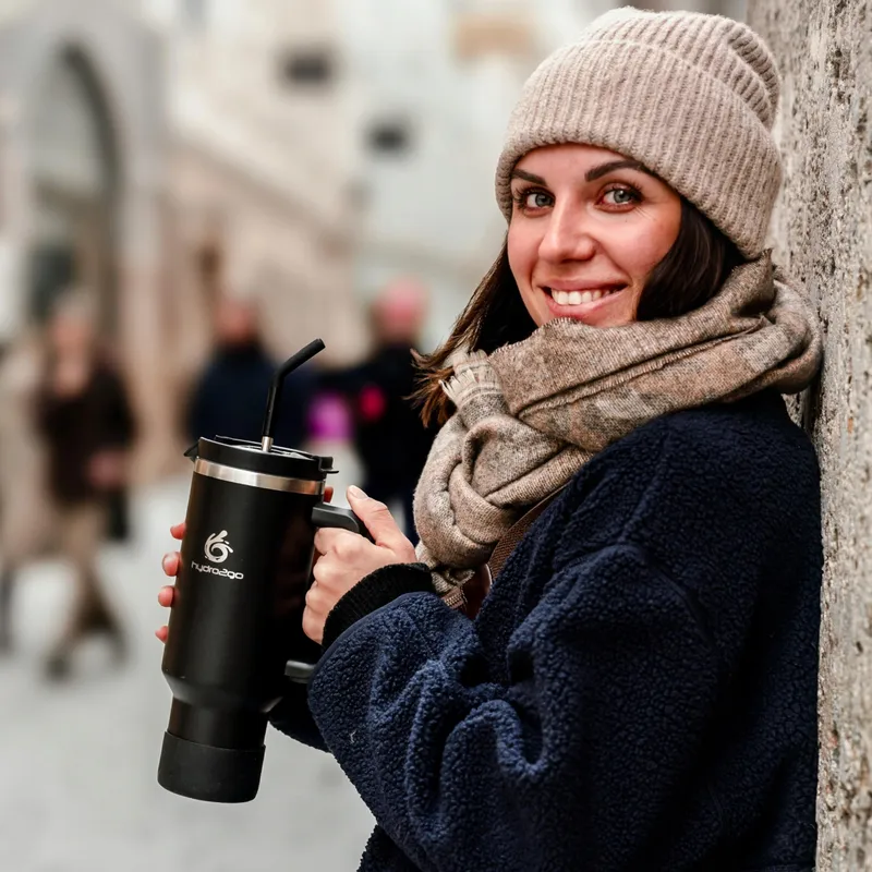 HYDRO2GO Thermosbeker met Rietje 1200ml BPA-vrij Warm Koud — foto 9