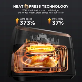 MIDEA Airfryer XXL 9L 8-in-1 Grill Bakken Dehydrateren — miniatuur 5