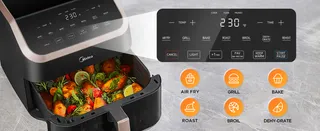 MIDEA Airfryer XXL 9L 8-in-1 Grill Bakken Dehydrateren — miniatuur 9