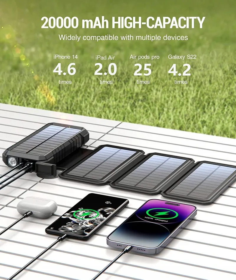 BLAVOR Solar Powerbank 20000mAh Waterdicht USB C QC 3.0 — foto 6