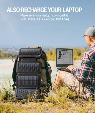 BLAVOR Solar Powerbank 20000mAh Waterdicht USB C QC 3.0 — miniatuur 3