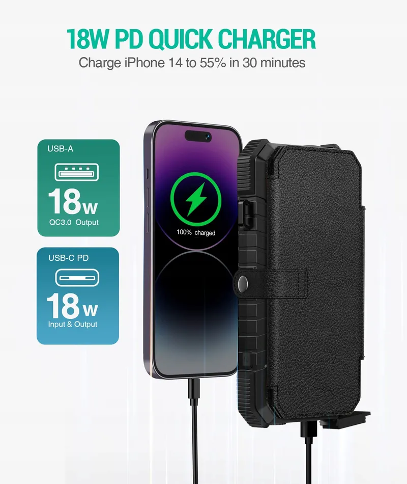 BLAVOR Solar Powerbank 20000mAh Waterdicht USB C QC 3.0 — foto 2